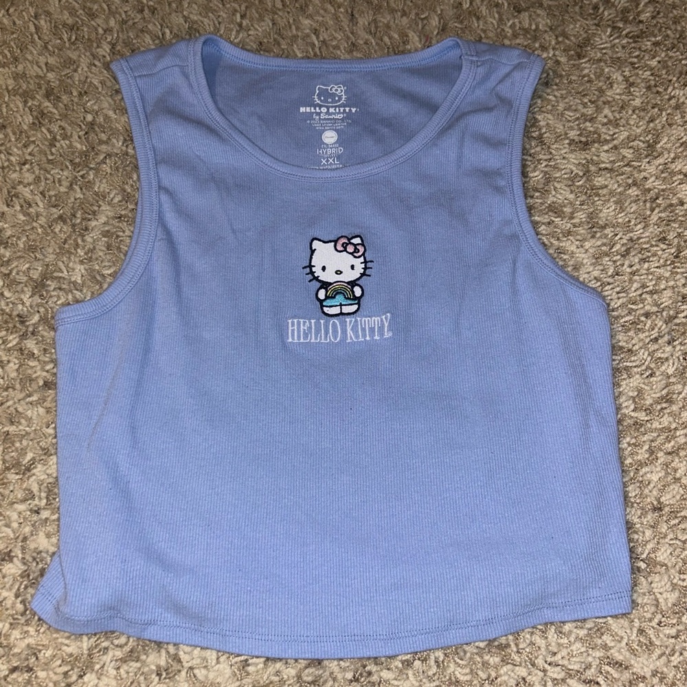 Official Sanrio Hello Kitty Blue Cropped Tank Top